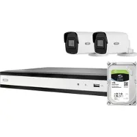 ABUS Komplett-Set mit 2 PoE TVVR36423T Mini Tube-Kameras + Rekorder