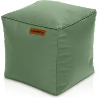 Green Bean Sitzhocker Cube 40 x 40 x 40 cm Leder mit EPS-Perlen-Füllung Hellgrau-Grün