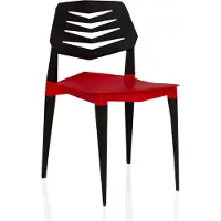 Hjh LIVING Flecharo Esszimmerstuhl Stuhl Gartenstuhl Kunststoff Schwarz Rot