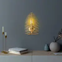 Opviq , Wandleuchte aus Metall, Gold, 20 x 30 x 8 cm | Fassung: 1 x E14 Max 40 W, IP20 | Elegantes, modernes Design für stilvolle Wohnräume, ohne Glühbirne.