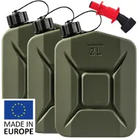 BW Proper Kraftstoffkanister Metall Benzinkanister 3x 2 Liter mit Ausgießer "Smart" - Made in Europe