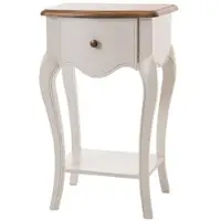 Amadeus Nachttisch 1 Schublade Loberon - Weiß Anderes Holz 40x30 cm