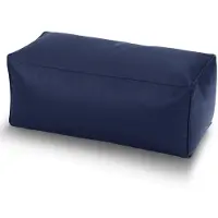 Green Bean Sitzhocker aus Kunstleder - Pouf mit EPS Perlen Füllung - 70x33x28cm - perfekte Ergänzung zum Sitzsack - Sitzwürfel Fußhocker Dunkelblau
