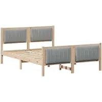 vidaXL Bettgestell Braun und Hellgrau 140 x 190 cm Massivholz Kiefer