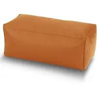 Green Bean Sitzhocker aus Kunstleder - Pouf mit EPS Perlen Füllung - 70x33x28cm - perfekte Ergänzung zum Sitzsack - Sitzwürfel Fußhocker Cognac