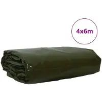 vidaXL Plane 650g / m² Olivgrün 4 x 6 m Canvas mit PVC-Beschichtung
