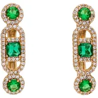 Faina Women Huggie Earrings in Rose Gold Green | Gr.: onesize
