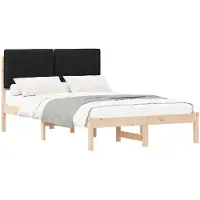 vidaXL Bettgestell mit gepolstertem Kopfteil Schwarz 120 x 190 cm