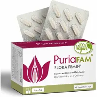 PuriaFAM Flora Femin | weibliche Schleimhäute Milchsäurebakterien & Cranberry vegan 60 St Kapseln