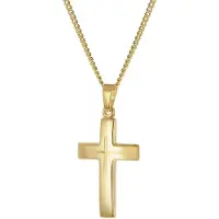 Trendor 21158 Kreuz-Anhänger Gold 333 (8K) mit vergoldeter Silberkette