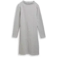 Tom Tailor Damen Cosy Kleid mit Stehkragen, grau, Meliert, Gr. 42
