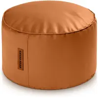 Green Bean Sitzhocker aus Kunstleder - Pouf mit EPS Perlen Füllung - 43x30 cm - perfekte Ergänzung zum Sitzsack - Sitzwürfel Hocker Cognac