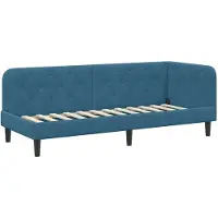 vidaXL Eckbettgestell Blau 80 x 200 cm Samt