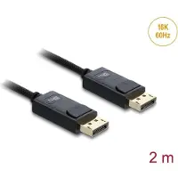 DeLOCK Koaxiales DisplayPort Kabel 16K 60 Hz 80 Gbps mit Geflechtmantel 2 m