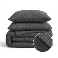 Royal Textile Sleeptime Lazy Dekbed Mousseline Anthrazit 240 x 200 Met Kussenslopen cm