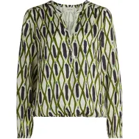 Cartoon Casual-Bluse mit Muster in Green/Blue | Gr.: 40