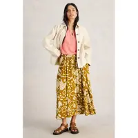 White Stuff Abigail Midi Skirt Chartreuse Print Größe: 18 REGULAR | Midiröcke Outlet | Damen | Grün