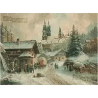 Pappnoptikum Nostalgischer Papier-Adventskalender Tag vor Heiligabend 38x27 cm