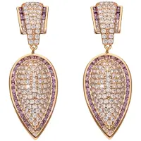 Faina Women Dangle Earrings in Rose Gold Violet | Gr.: onesize