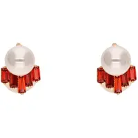 Faina Women Earrings in Red White | Gr.: onesize