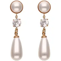 Faina Women Drop Earrings in Gold White | Gr.: onesize