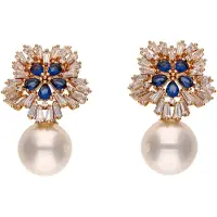 NAEMI Women Earrings in Gold White | Gr.: onesize