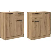 vidaXL Sideboards 2 Stk. Artisan-Eiche 60 x 30 x 70 cm Holzwerkstoff