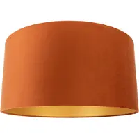 QAZQA Stofflampenschirm orange mit goldener Innenseite 50/50/25