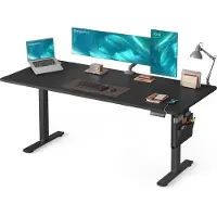 Songmics Höhenverstellbarer Schreibtisch elektrisch 180 x 80 cm tintenschwarz LSD138BZ01