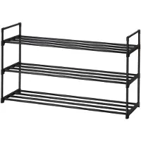 Songmics Schuh-Organizer mit 3 Ebenen, Schuhregal, für 12-15 Paar Schuhe LSAB3513BK