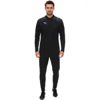 Puma teamCup Herren Troyer-Pullover mit DryCell-Technologie Trainings-Shirt grafischem Design Sport-Shirt Fitness-Pullover Sport-Ausrüstung 657982 03 Schwarz