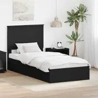 vidaXL Aufbewahrungsbett Schwarz 75 x 190 cm Holzwerkstoff