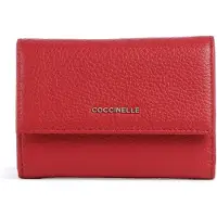 Coccinelle Rote Damen-Geldbörse: 3 Fächer, Münztasche, Kartenfächer, elegant