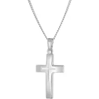 Trendor 21168 Halskette mit Kreuz-Anhänger für Damen & Jugendliche 925 Silber