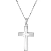 Trendor 21170 Herren-Halskette mit Kreuz 925 Silber 24 mm