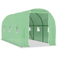 Helloshop26 - Gewächshauszelt für Pflanzen Blumen und Gemüse 9 m2 4,5 x 2 x 2 m grün 02_0044458