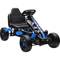 AIYAPLAY Kinder-Tret-Go-Kart, Kinder-Go-Kart mit Freilauf, Bremse, rutschfesten EVA-Rädern, Vorwärts- und Rückwärtsgang, Tretauto für Jungen und Mädchen von 3-6 Jahren, Blau