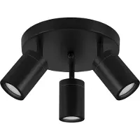 Licht-Erlebnisse Deckenstrahler Metall verstellbar 22 cm breit IP44 Schwarz GU10 3-flammig Deckenspot