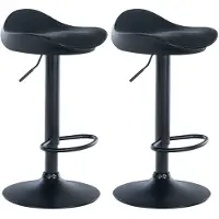 Décoshop26 - Set aus 2 schwarzen Barhockern aus Kunststoff und Synthetik mit ergonomischem Sitz TDB10600