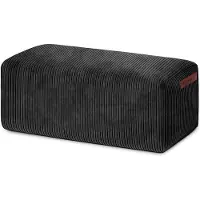 Green Bean Indoor Sitzhocker Pouf 70x33x28cm EPS-Perlen Füllung & Cordstoff Kuschelig Weich Waschbar - Schwarz