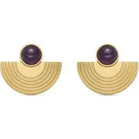 Luxenter -Ohrringe mit hydrothermalem Amethystquarz, 18 Karat vergoldet – Koru
