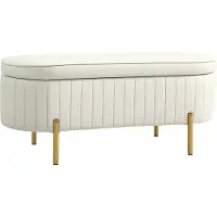 HOMCOM Sitzbank-108L x 44B x 43,5H cm-Cremeweiß | Gr.: onesize
