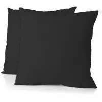 HOME LINGE PASSION 2er-Set Kopfkissenbezüge - - Mikrofaser 82 g - 63 x 63 cm - Schwarz