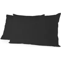 HOME LINGE PASSION 2er-Set Kopfkissenbezüge - - Mikrofaser 82 g - 50 x 70 cm - Schwarz