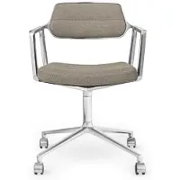 Vipp 453 Drehstuhl Dark Sand Textile Rollen