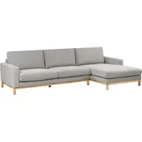 Beliani 4-Sitzer Ecksofa Links Grau Stoffbezug mit Breiten Hohen Armlehnen Hohe Rückenlehne Diecke Sitzkissen Modern Wohnzimmer Stoffsofa