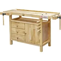 Holzmann Hobelbank WB138C inkl. 4 Bankhaken und Haltestäbe