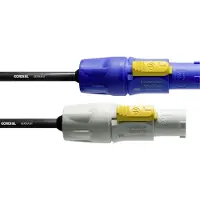 Cordial CFCA 5 FCB Strøm Tilslutningskabel [1x PowerCon-stik - 1x PowerCon-stik] 5.00 m Blå , Hvid