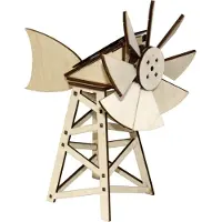 SOL EXPERT Solar-Holz-Steckbausatz - Amerikanische Solar Windmühle