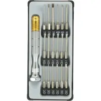 Donau Mini-Bit-Set 18-teilig mit extra langen Bit-Einsätzen inkl. Handgriff